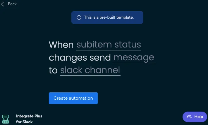 Build your automated message by clicking on the editable fields