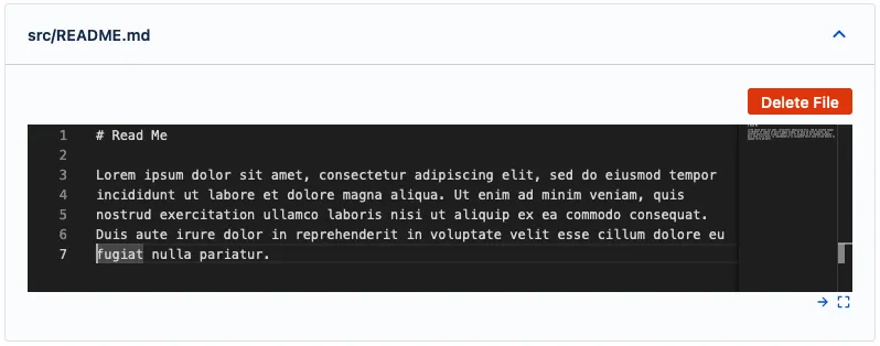 Text editor for entering default file content