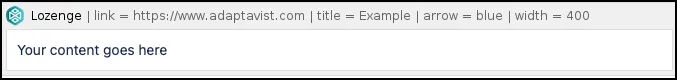 Lozenge macro placeholder showing sample text in the macro body