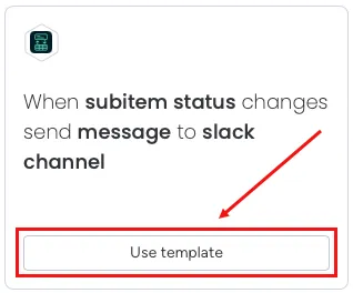 Use template button