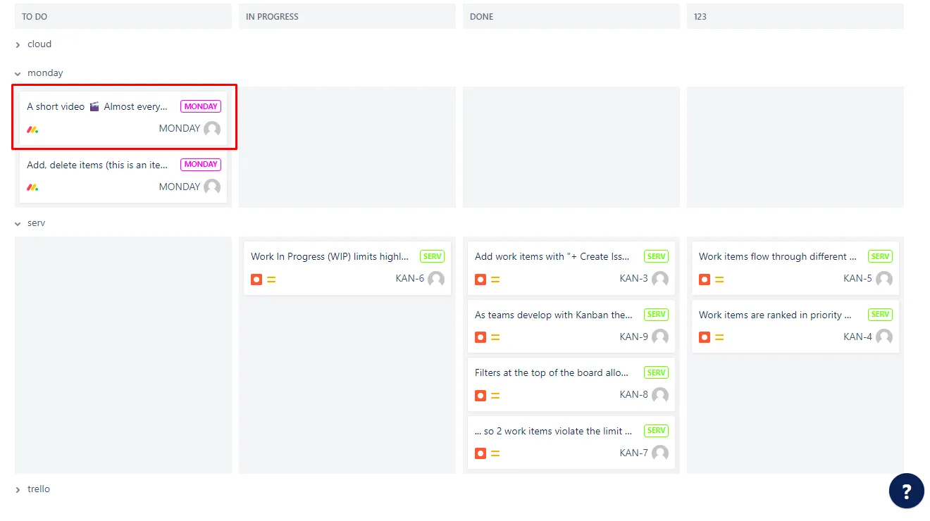 Image showing what is on a card on a Kanban board