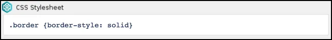 CSS Style Sheet macro showing a .border class with a 1px solid black border applied to the progress bar.
