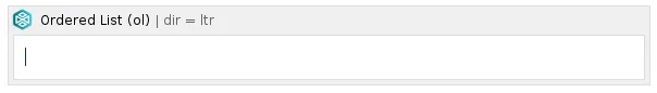 Confluence page showing the Ordered List macro placeholder inserted on the page