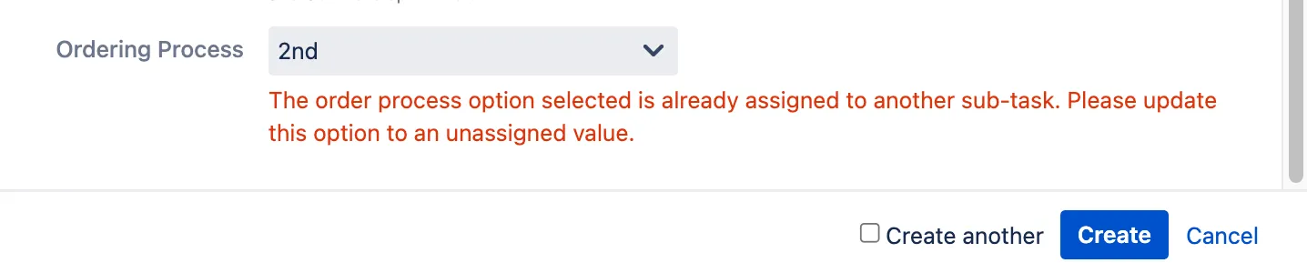 Sub-task error message