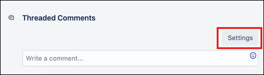 Board view showing the Settings option used to configure notification sign-up