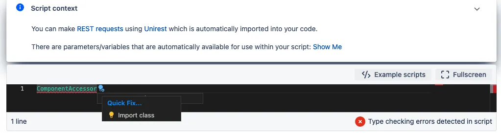An auto-suggestion to Import class in the Code Editor.