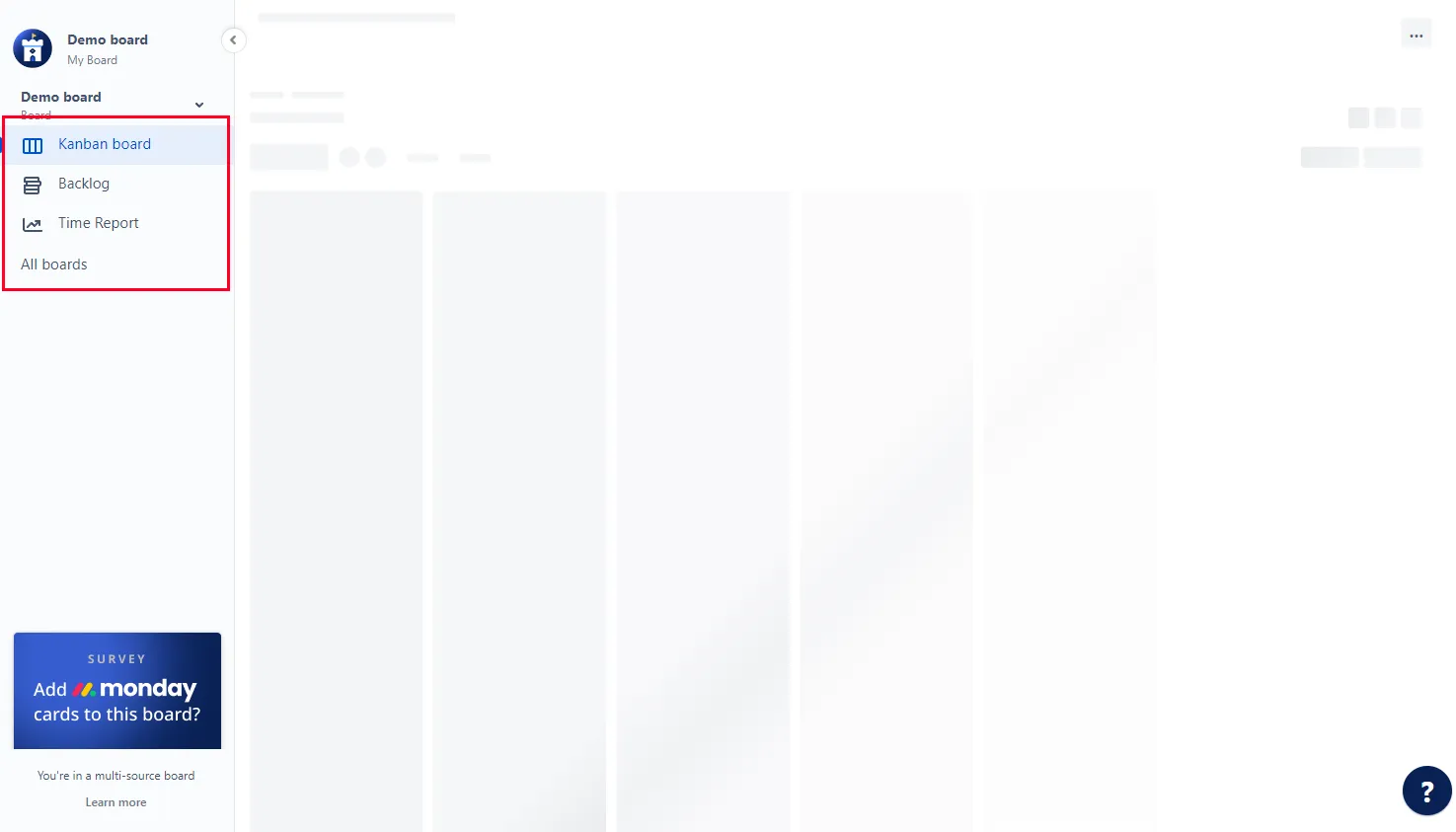 Image showing Kanban board and Backlog options highlighted