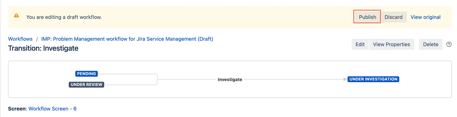Publish workflow dialog.