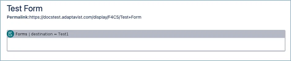 Form builder interface showing an empty form with a single Forms macro placeholder and options to add or customize field macros.