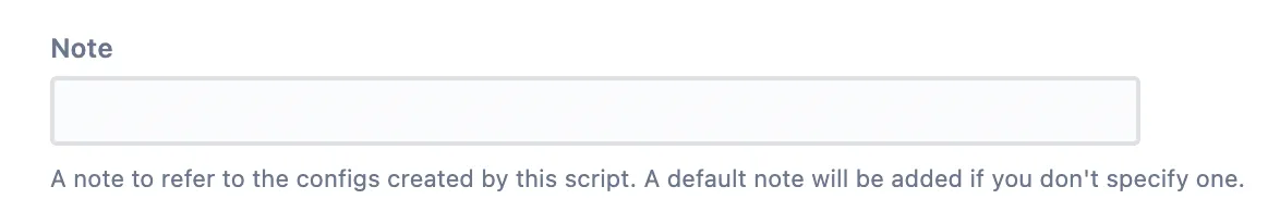 Blueprint - Getting Started script configuration Note option in Bitbucket