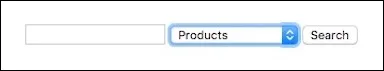 Search Box macro configured to search the SUP and PROD spaces, showing a search field with a label indicating multiple spaces.