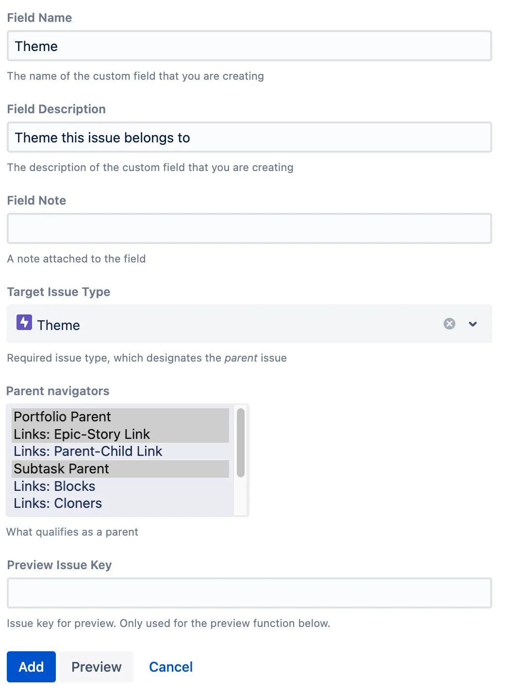 Example of this script field completed