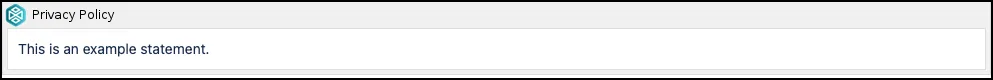 Macro placeholder showing an empty privacy statement field ready for text entry