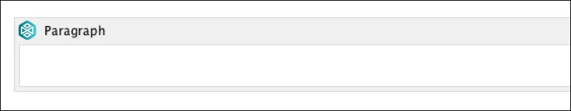 Confluence page showing the Paragraph macro placeholder after insertion