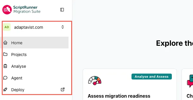 Main feature navigation